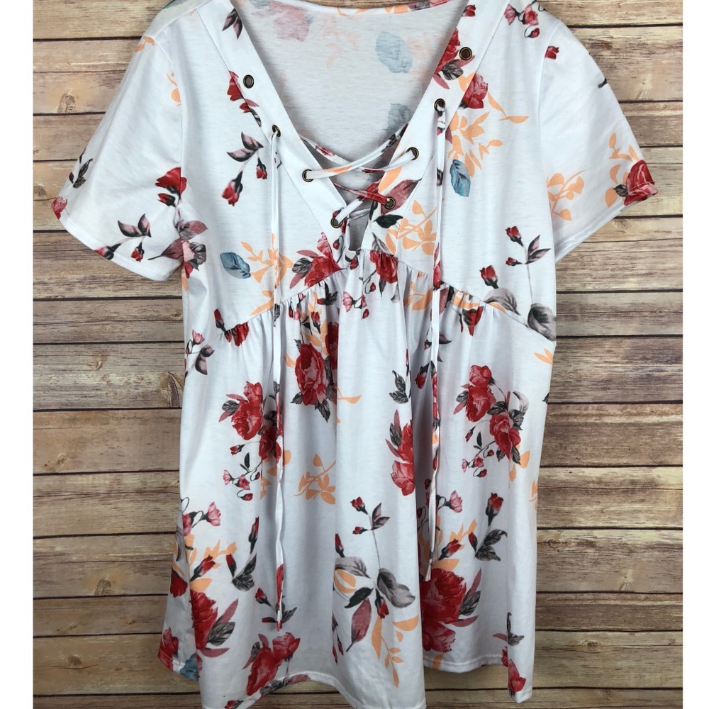 Amazon white floral top